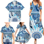 Personalised Kangaroos NAIDOC Week 2024 Family Matching Summer Maxi Dress and Hawaiian Shirt Aussie Aboriginal Art