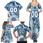 Personalised Kangaroos NAIDOC Week 2024 Family Matching Summer Maxi Dress and Hawaiian Shirt Aussie Aboriginal Art