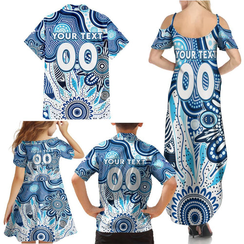 Personalised Kangaroos NAIDOC Week 2024 Family Matching Summer Maxi Dress and Hawaiian Shirt Aussie Aboriginal Art