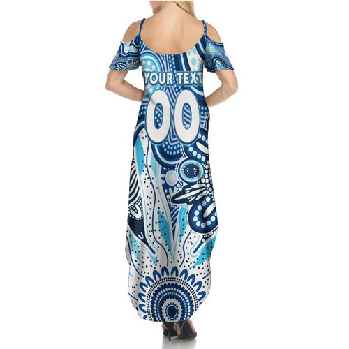Personalised Kangaroos NAIDOC Week 2024 Family Matching Summer Maxi Dress and Hawaiian Shirt Aussie Aboriginal Art