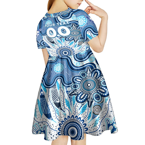Personalised Kangaroos NAIDOC Week 2024 Kid Short Sleeve Dress Aussie Aboriginal Art