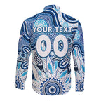 Personalised Kangaroos NAIDOC Week 2024 Long Sleeve Button Shirt Aussie Aboriginal Art