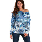 Personalised Kangaroos NAIDOC Week 2024 Off Shoulder Sweater Aussie Aboriginal Art
