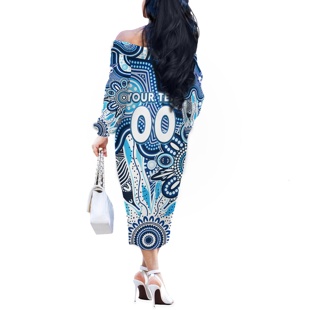 Personalised Kangaroos NAIDOC Week 2024 Off The Shoulder Long Sleeve Dress Aussie Aboriginal Art