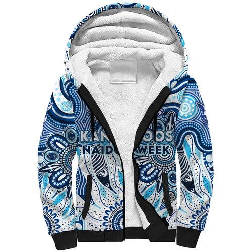 Personalised Kangaroos NAIDOC Week 2024 Sherpa Hoodie Aussie Aboriginal Art