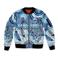 Personalised Kangaroos NAIDOC Week 2024 Sleeve Zip Bomber Jacket Aussie Aboriginal Art