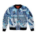 Personalised Kangaroos NAIDOC Week 2024 Sleeve Zip Bomber Jacket Aussie Aboriginal Art