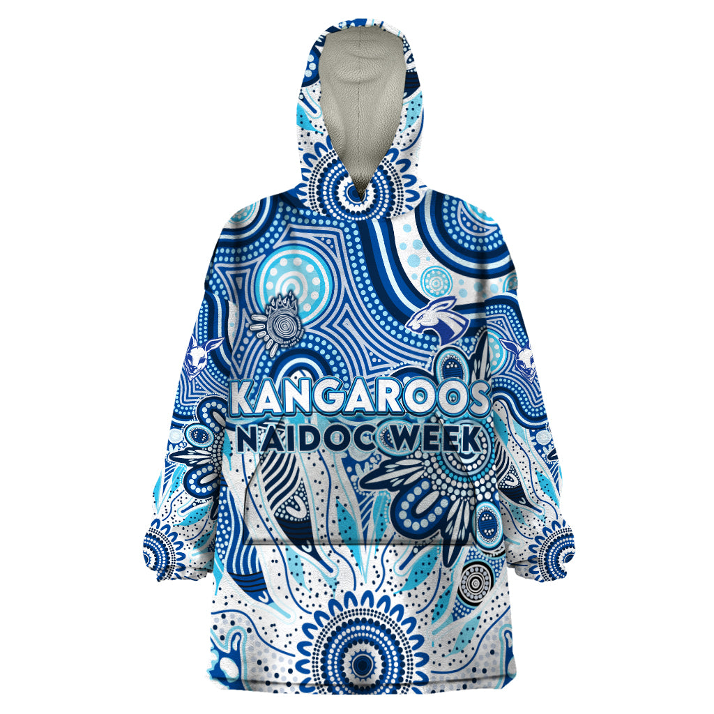 Personalised Kangaroos NAIDOC Week 2024 Wearable Blanket Hoodie Aussie Aboriginal Art
