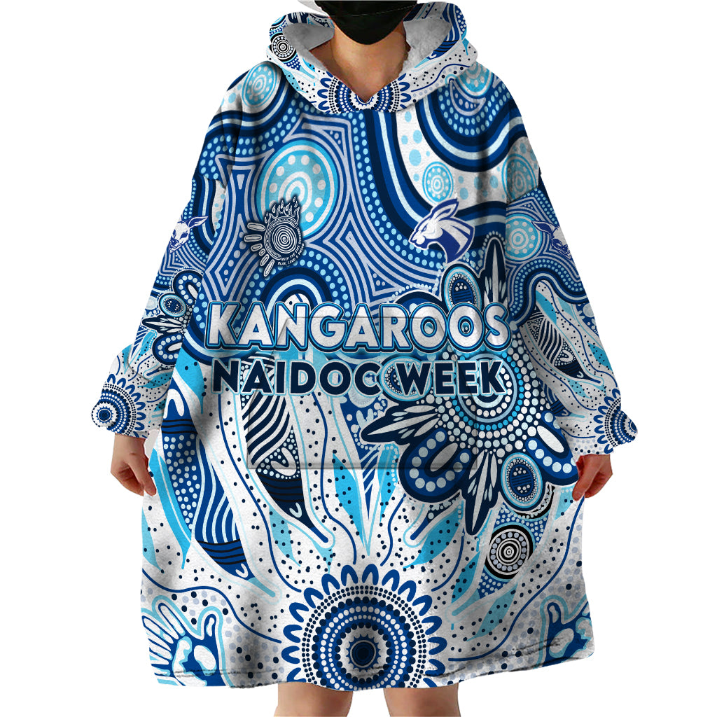Personalised Kangaroos NAIDOC Week 2024 Wearable Blanket Hoodie Aussie Aboriginal Art
