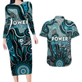 Personalised Power NAIDOC Week 2024 Couples Matching Long Sleeve Bodycon Dress and Hawaiian Shirt Aussie Aboriginal Art