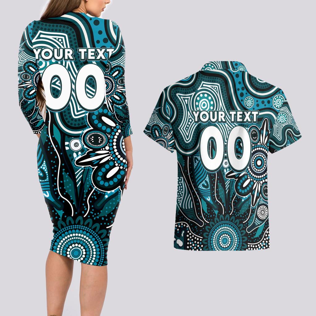 Personalised Power NAIDOC Week 2024 Couples Matching Long Sleeve Bodycon Dress and Hawaiian Shirt Aussie Aboriginal Art