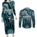 Personalised Power NAIDOC Week 2024 Couples Matching Long Sleeve Bodycon Dress and Long Sleeve Button Shirt Aussie Aboriginal Art