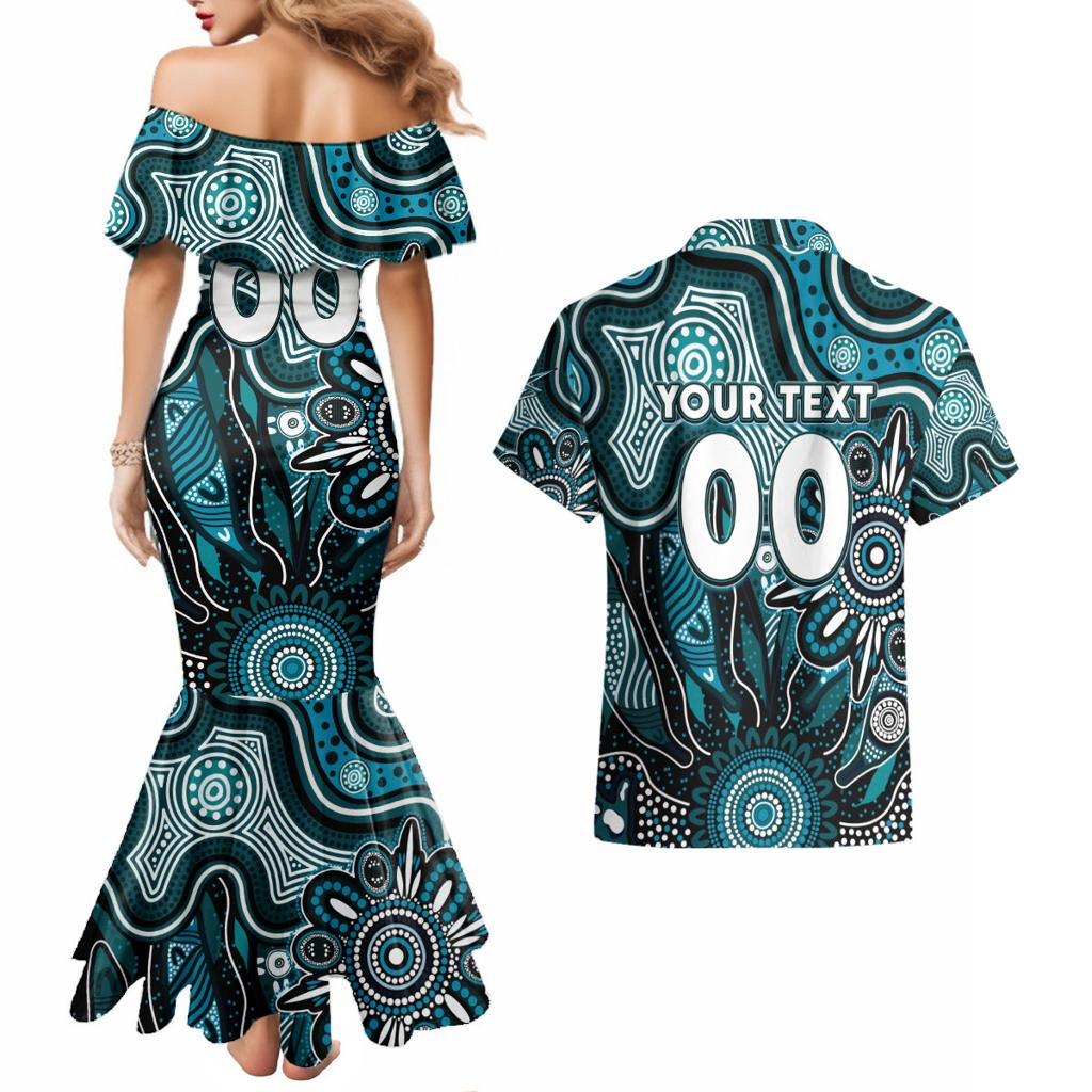 Personalised Power NAIDOC Week 2024 Couples Matching Mermaid Dress and Hawaiian Shirt Aussie Aboriginal Art