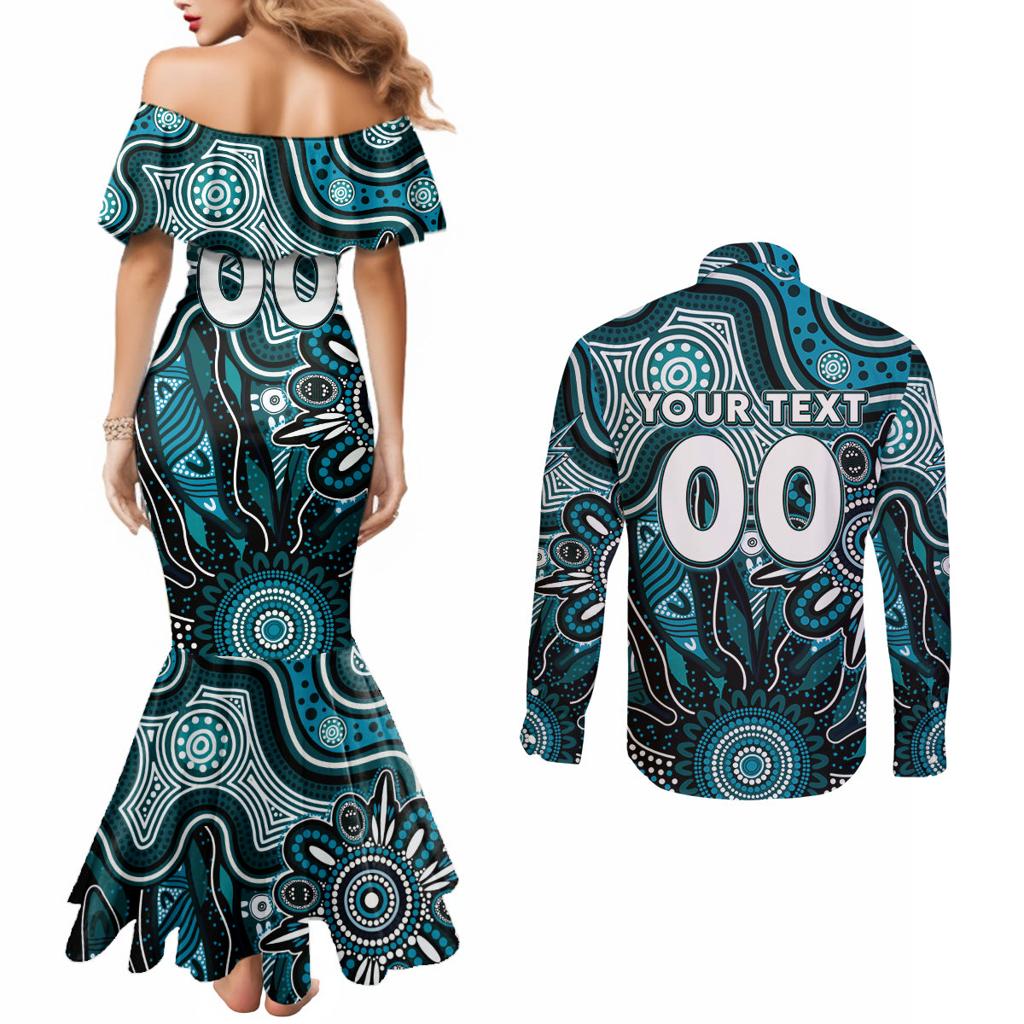Personalised Power NAIDOC Week 2024 Couples Matching Mermaid Dress and Long Sleeve Button Shirt Aussie Aboriginal Art