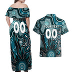 Personalised Power NAIDOC Week 2024 Couples Matching Off Shoulder Maxi Dress and Hawaiian Shirt Aussie Aboriginal Art
