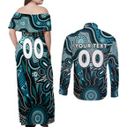 Personalised Power NAIDOC Week 2024 Couples Matching Off Shoulder Maxi Dress and Long Sleeve Button Shirt Aussie Aboriginal Art