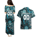 Personalised Power NAIDOC Week 2024 Couples Matching Puletasi and Hawaiian Shirt Aussie Aboriginal Art