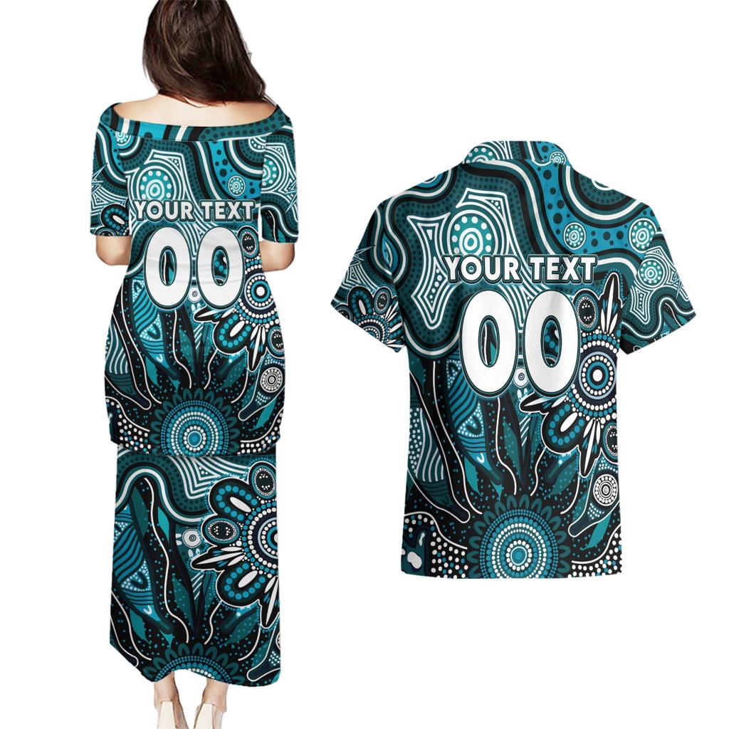 Personalised Power NAIDOC Week 2024 Couples Matching Puletasi and Hawaiian Shirt Aussie Aboriginal Art