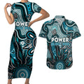 Personalised Power NAIDOC Week 2024 Couples Matching Short Sleeve Bodycon Dress and Hawaiian Shirt Aussie Aboriginal Art