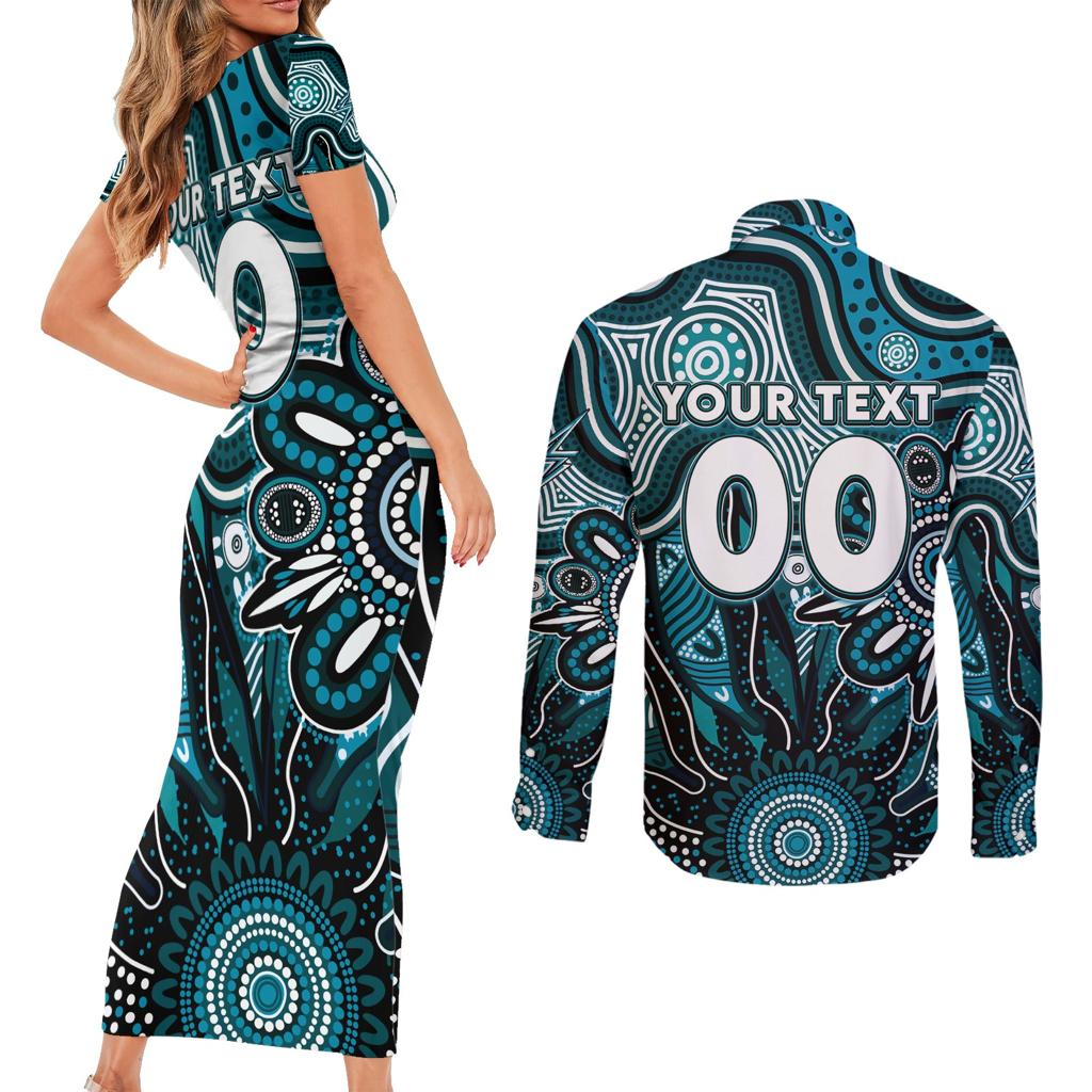 Personalised Power NAIDOC Week 2024 Couples Matching Short Sleeve Bodycon Dress and Long Sleeve Button Shirt Aussie Aboriginal Art