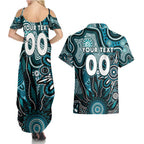 Personalised Power NAIDOC Week 2024 Couples Matching Summer Maxi Dress and Hawaiian Shirt Aussie Aboriginal Art