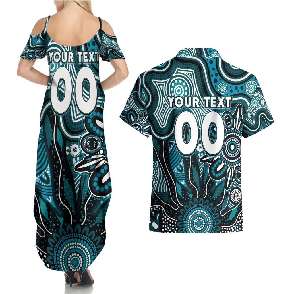 Personalised Power NAIDOC Week 2024 Couples Matching Summer Maxi Dress and Hawaiian Shirt Aussie Aboriginal Art