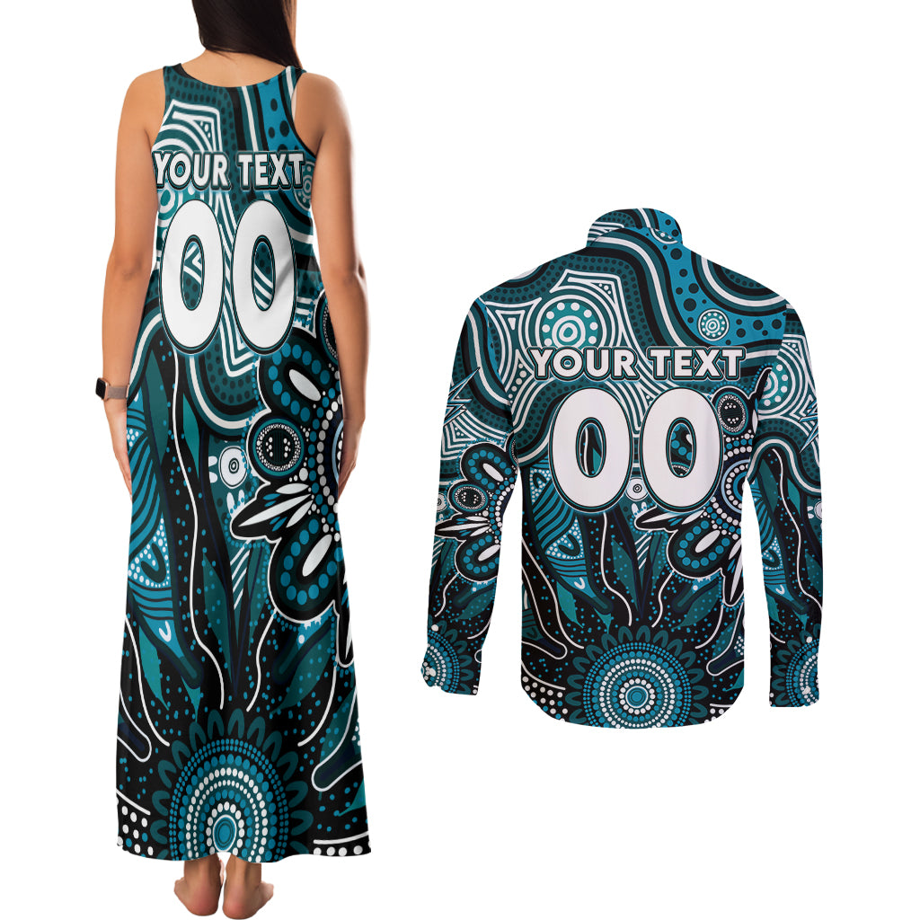 Personalised Power NAIDOC Week 2024 Couples Matching Tank Maxi Dress and Long Sleeve Button Shirt Aussie Aboriginal Art