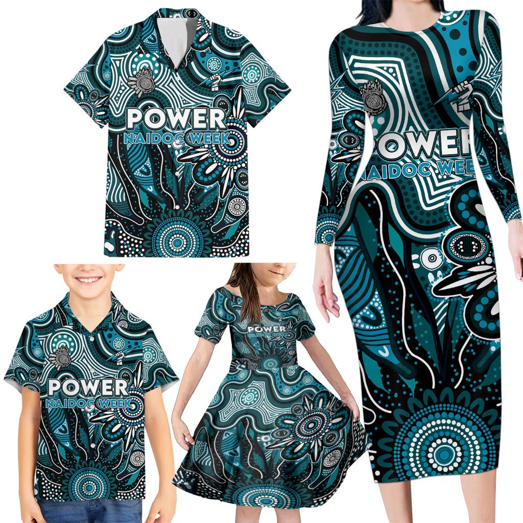 Personalised Power NAIDOC Week 2024 Family Matching Long Sleeve Bodycon Dress and Hawaiian Shirt Aussie Aboriginal Art