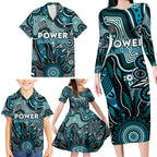 Personalised Power NAIDOC Week 2024 Family Matching Long Sleeve Bodycon Dress and Hawaiian Shirt Aussie Aboriginal Art