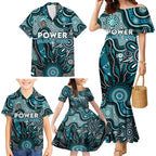 Personalised Power NAIDOC Week 2024 Family Matching Mermaid Dress and Hawaiian Shirt Aussie Aboriginal Art