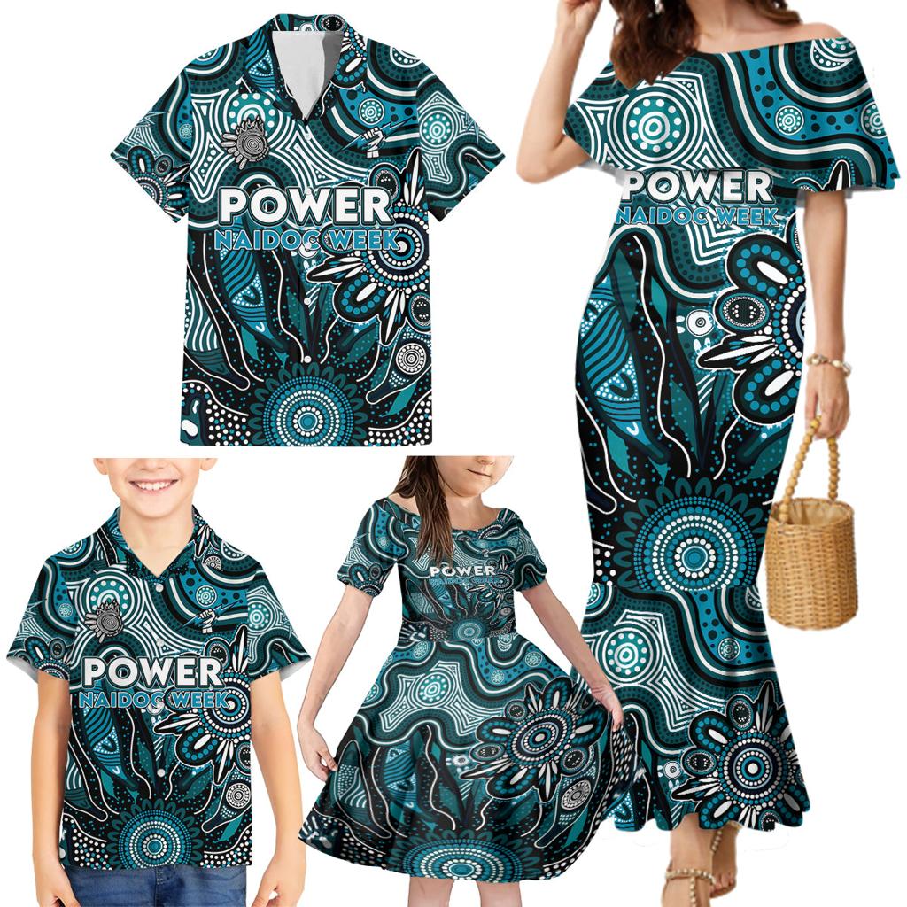 Personalised Power NAIDOC Week 2024 Family Matching Mermaid Dress and Hawaiian Shirt Aussie Aboriginal Art