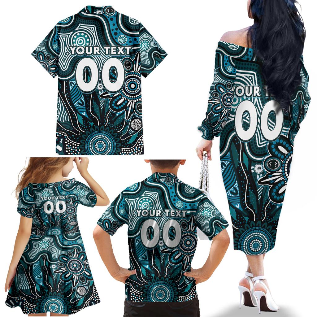Personalised Power NAIDOC Week 2024 Family Matching Off The Shoulder Long Sleeve Dress and Hawaiian Shirt Aussie Aboriginal Art