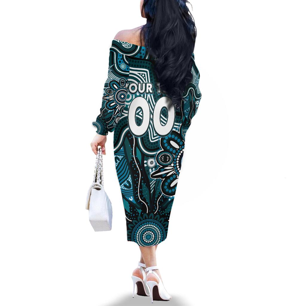 Personalised Power NAIDOC Week 2024 Family Matching Off The Shoulder Long Sleeve Dress and Hawaiian Shirt Aussie Aboriginal Art