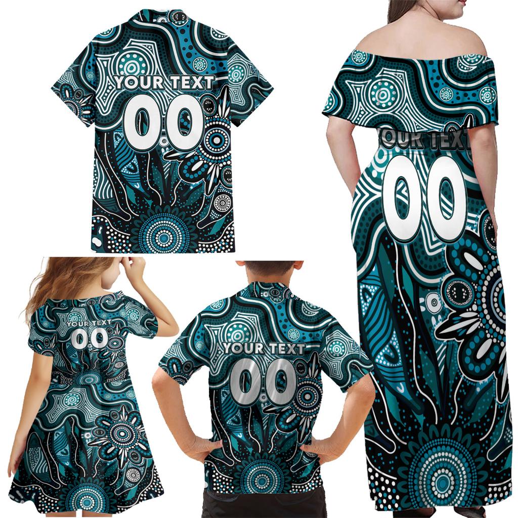 Personalised Power NAIDOC Week 2024 Family Matching Off Shoulder Maxi Dress and Hawaiian Shirt Aussie Aboriginal Art