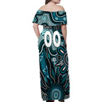 Personalised Power NAIDOC Week 2024 Family Matching Off Shoulder Maxi Dress and Hawaiian Shirt Aussie Aboriginal Art