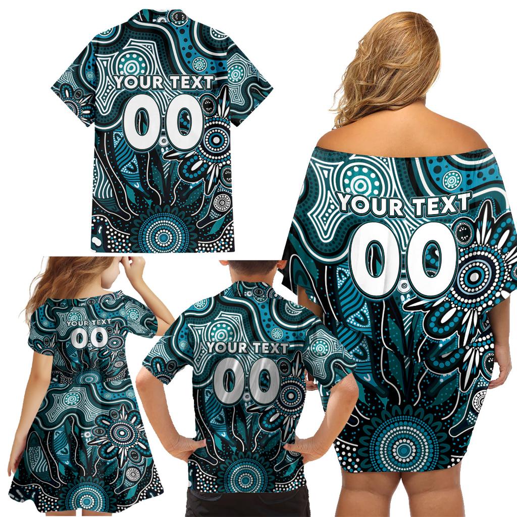 Personalised Power NAIDOC Week 2024 Family Matching Off Shoulder Short Dress and Hawaiian Shirt Aussie Aboriginal Art