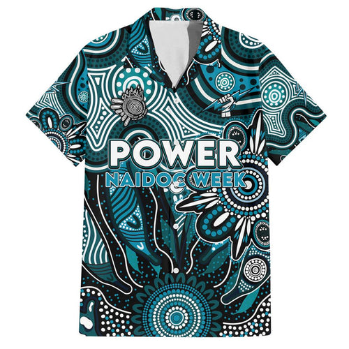Personalised Power NAIDOC Week 2024 Family Matching Off Shoulder Short Dress and Hawaiian Shirt Aussie Aboriginal Art