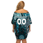 Personalised Power NAIDOC Week 2024 Family Matching Off Shoulder Short Dress and Hawaiian Shirt Aussie Aboriginal Art