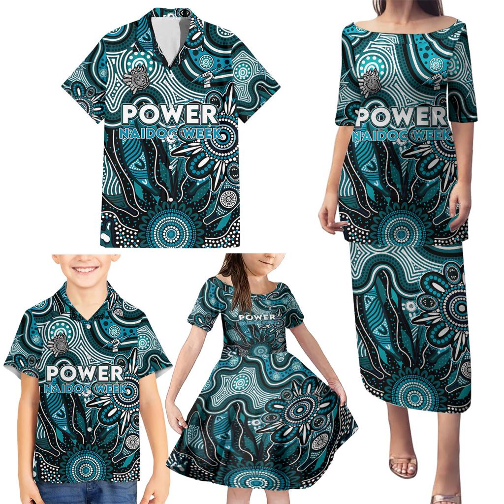 Personalised Power NAIDOC Week 2024 Family Matching Puletasi and Hawaiian Shirt Aussie Aboriginal Art