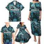 Personalised Power NAIDOC Week 2024 Family Matching Puletasi and Hawaiian Shirt Aussie Aboriginal Art