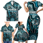Personalised Power NAIDOC Week 2024 Family Matching Short Sleeve Bodycon Dress and Hawaiian Shirt Aussie Aboriginal Art