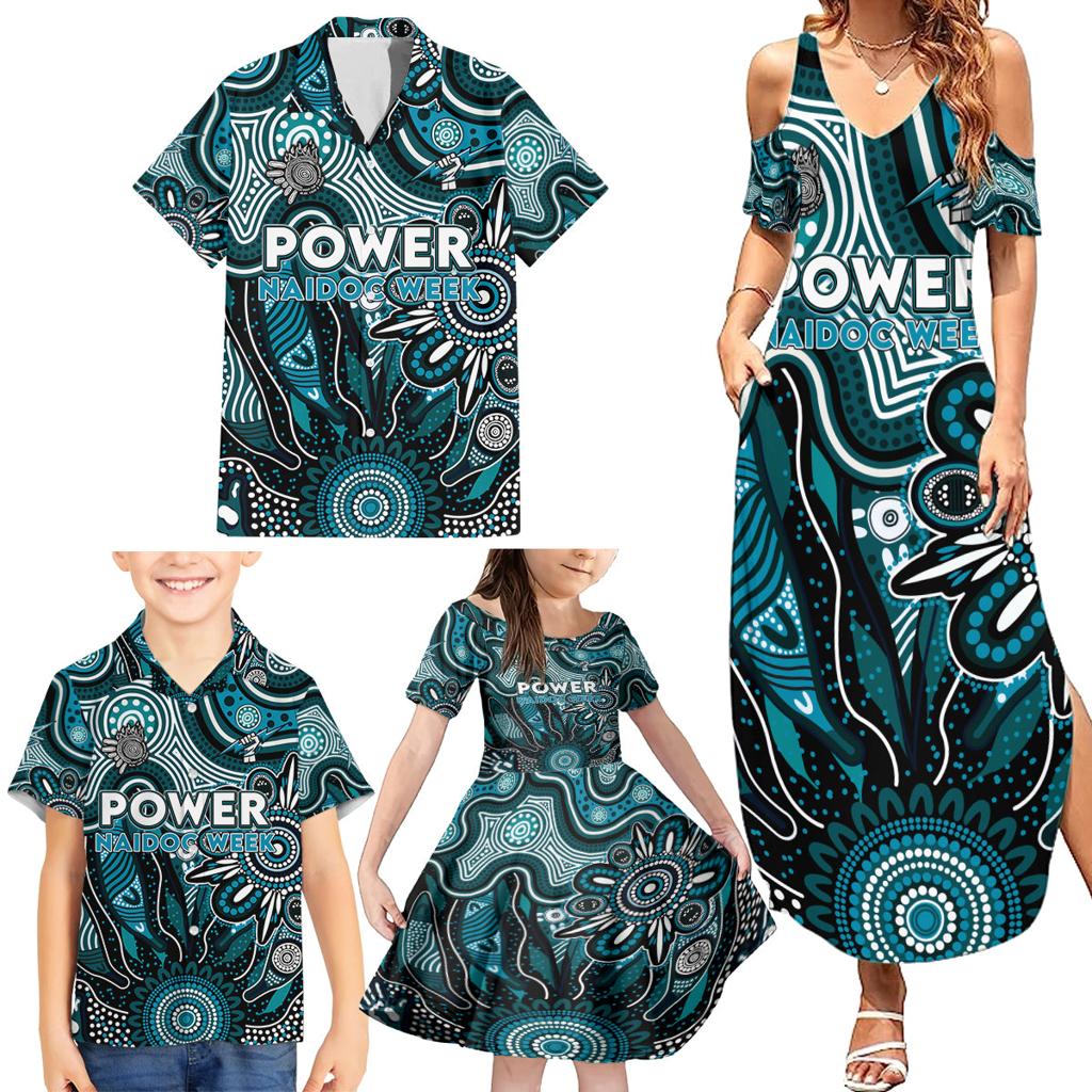Personalised Power NAIDOC Week 2024 Family Matching Summer Maxi Dress and Hawaiian Shirt Aussie Aboriginal Art
