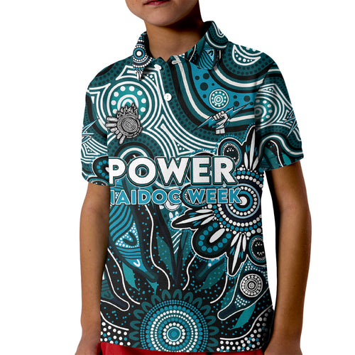 Personalised Power NAIDOC Week 2024 Kid Polo Shirt Aussie Aboriginal Art