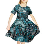 Personalised Power NAIDOC Week 2024 Kid Short Sleeve Dress Aussie Aboriginal Art