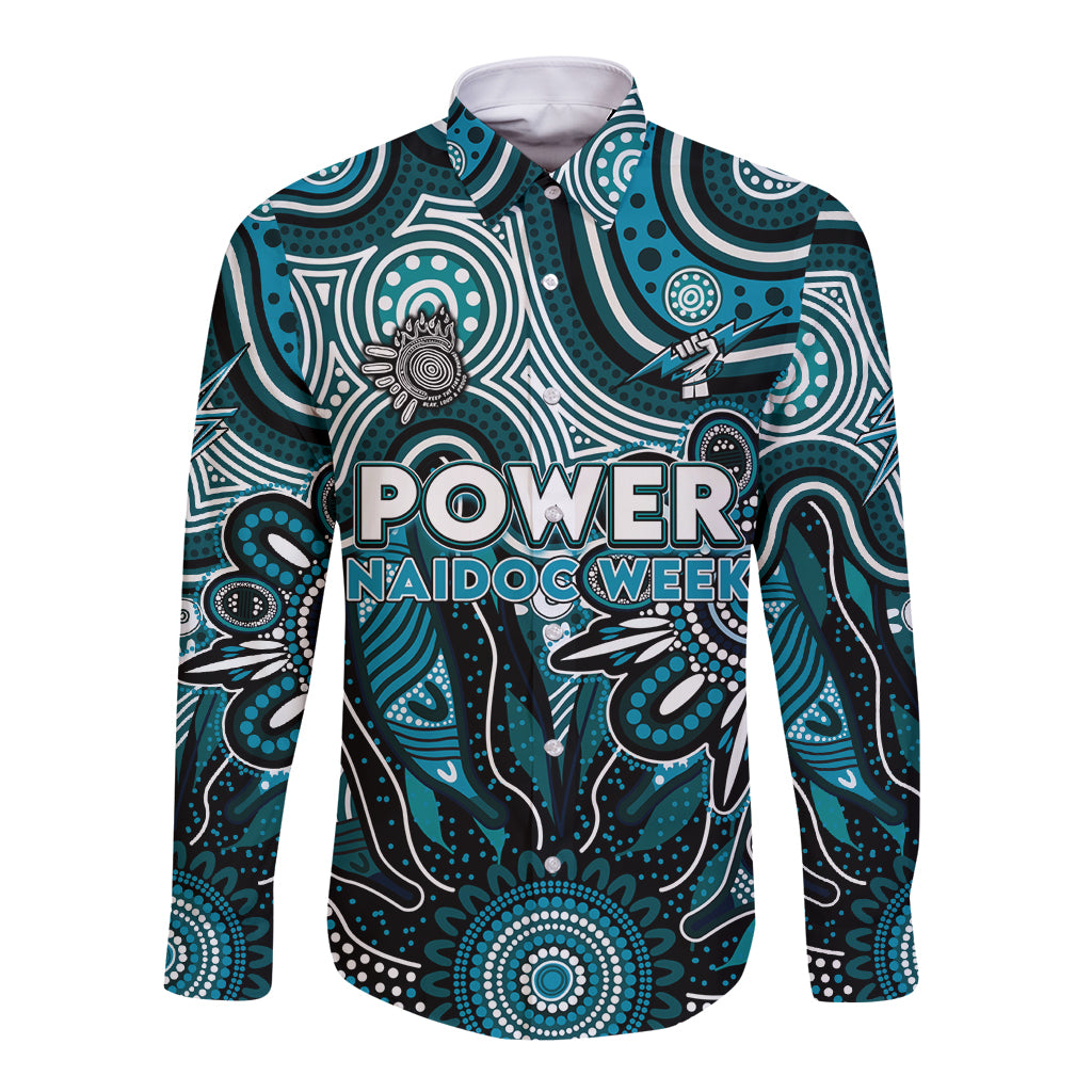 Personalised Power NAIDOC Week 2024 Long Sleeve Button Shirt Aussie Aboriginal Art