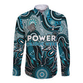 Personalised Power NAIDOC Week 2024 Long Sleeve Button Shirt Aussie Aboriginal Art
