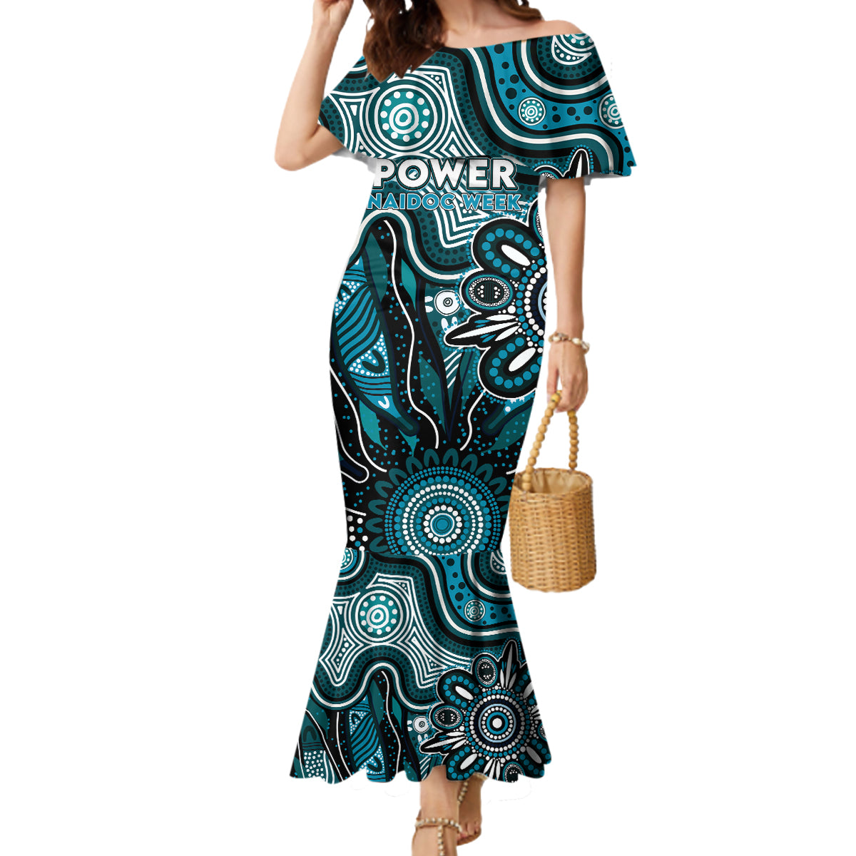Personalised Power NAIDOC Week 2024 Mermaid Dress Aussie Aboriginal Art