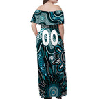 Personalised Power NAIDOC Week 2024 Off Shoulder Maxi Dress Aussie Aboriginal Art