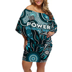 Personalised Power NAIDOC Week 2024 Off Shoulder Short Dress Aussie Aboriginal Art