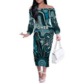 Personalised Power NAIDOC Week 2024 Off The Shoulder Long Sleeve Dress Aussie Aboriginal Art